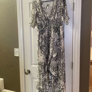 Express animal print high low dress